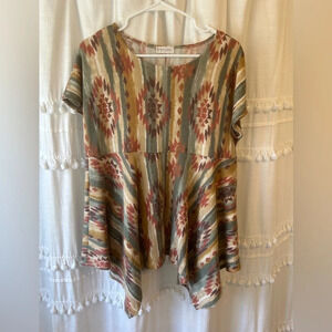 First love Aztec print blouse size M